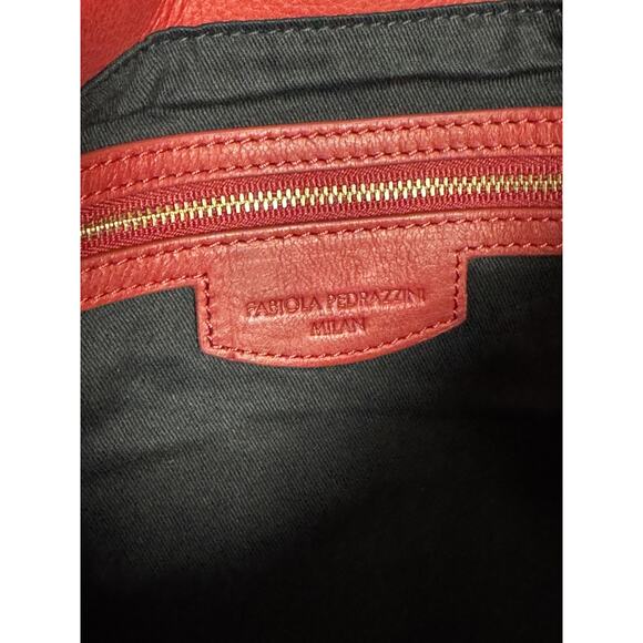 Fabiola Pedrazzini Clutch Wristlet Womens One Size Red Leather Envelope Studded - Picture 8 of 10